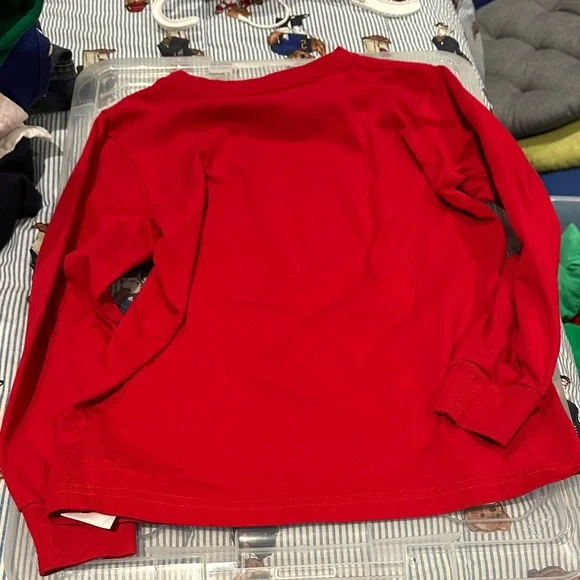 Ralph Lauren Kids Red Long Sleeve Christmas Polo Bear Shirt - Picture 4 of 4